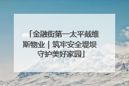 金融街第一太平戴维斯物业｜筑牢安全堤坝 守护美好家园