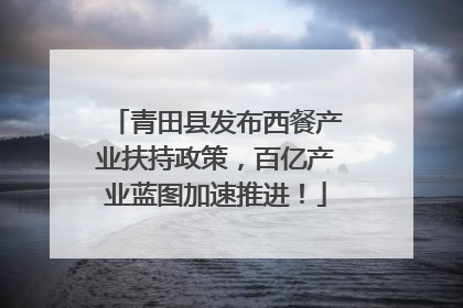 青田县发布西餐产业扶持政策，百亿产业蓝图加速推进！