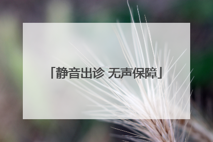 静音出诊 无声保障