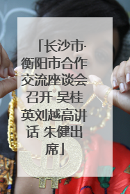 长沙市·衡阳市合作交流座谈会召开 吴桂英刘越高讲话 朱健出席