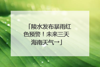 陵水发布暴雨红色预警！未来三天海南天气→