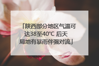 陕西部分地区气温可达38至40℃ 后天局地有暴雨伴强对流