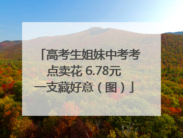高考生姐妹中考考点卖花 6.78元一支藏好意（图）