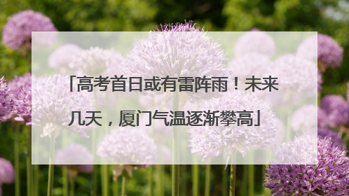 高考首日或有雷阵雨！未来几天，厦门气温逐渐攀高