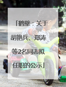 鹤壁：关于胡艳兵、郑涛等2名同志拟任职的公示