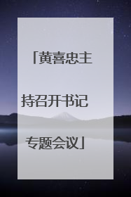 黄喜忠主持召开书记专题会议