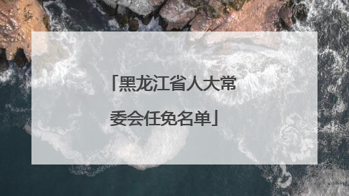 黑龙江省人大常委会任免名单