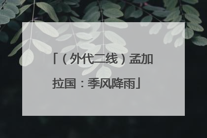 （外代二线）孟加拉国：季风降雨