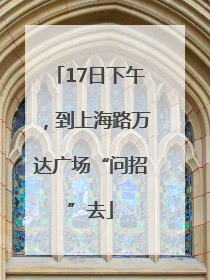 17日下午，到上海路万达广场“问招”去