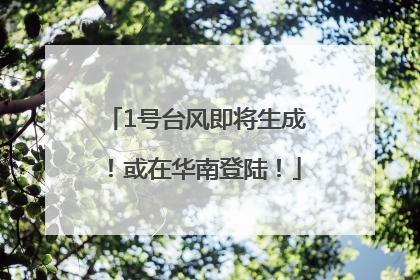 1号台风即将生成！或在华南登陆！