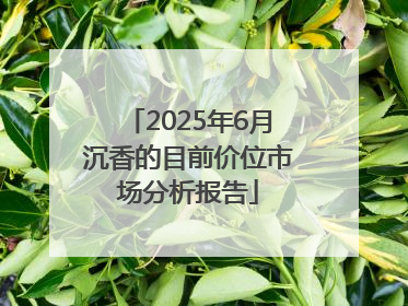 2025年6月沉香的目前价位市场分析报告