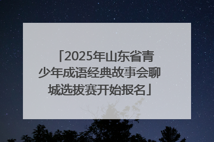 2025年山东省青少年成语经典故事会聊城选拔赛开始报名