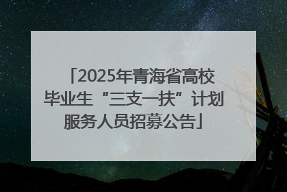 2025年青海省高校毕业生“三支一扶”计划服务人员招募公告