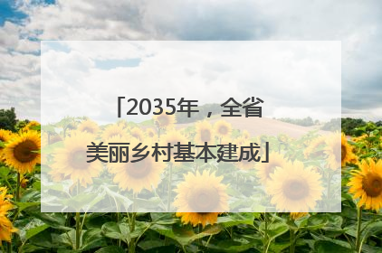 2035年，全省美丽乡村基本建成