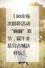 30余场次精彩活动“嗨翻”双节，端午来盐官古城这样玩