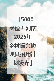 5000岗位！河南2025年乡村振兴协理员招用计划发布