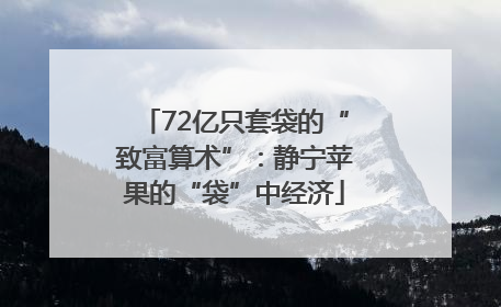 72亿只套袋的“致富算术”：静宁苹果的“袋”中经济