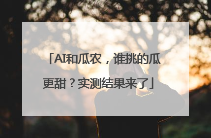 AI和瓜农，谁挑的瓜更甜？实测结果来了